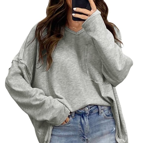 ๐
บoversized Drop Sleeve Top with Pocket ๐ - Picture 4 of 6